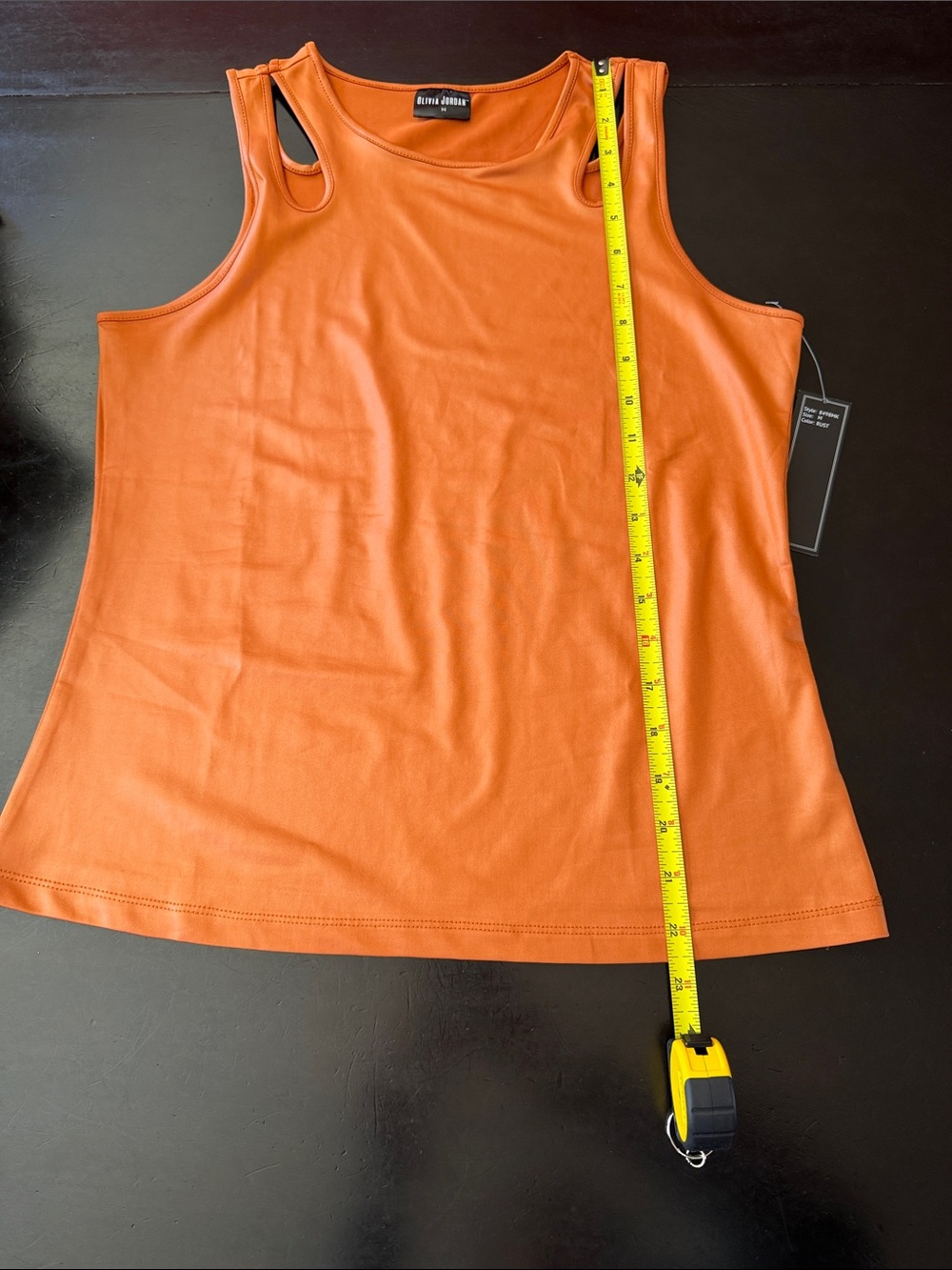 Women's Rust Cutout Shoulder Tank - Picture 7 of 8